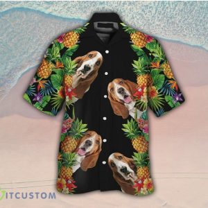 Basset Hound Pineapple 3D Hawaiian Shirt Aloha Beach Gift For Men And Women - Basset Hound Pineapple Hawaiian Shirt, Funny Dog Summer Beach Hawaiian Shirt, Tropical Basset Hound Fruit Hawaiian Shirt_5