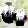 Bigfoot Walking Black And White All Over Print 3D Hoodie Men And Women Gift Product Photo 1