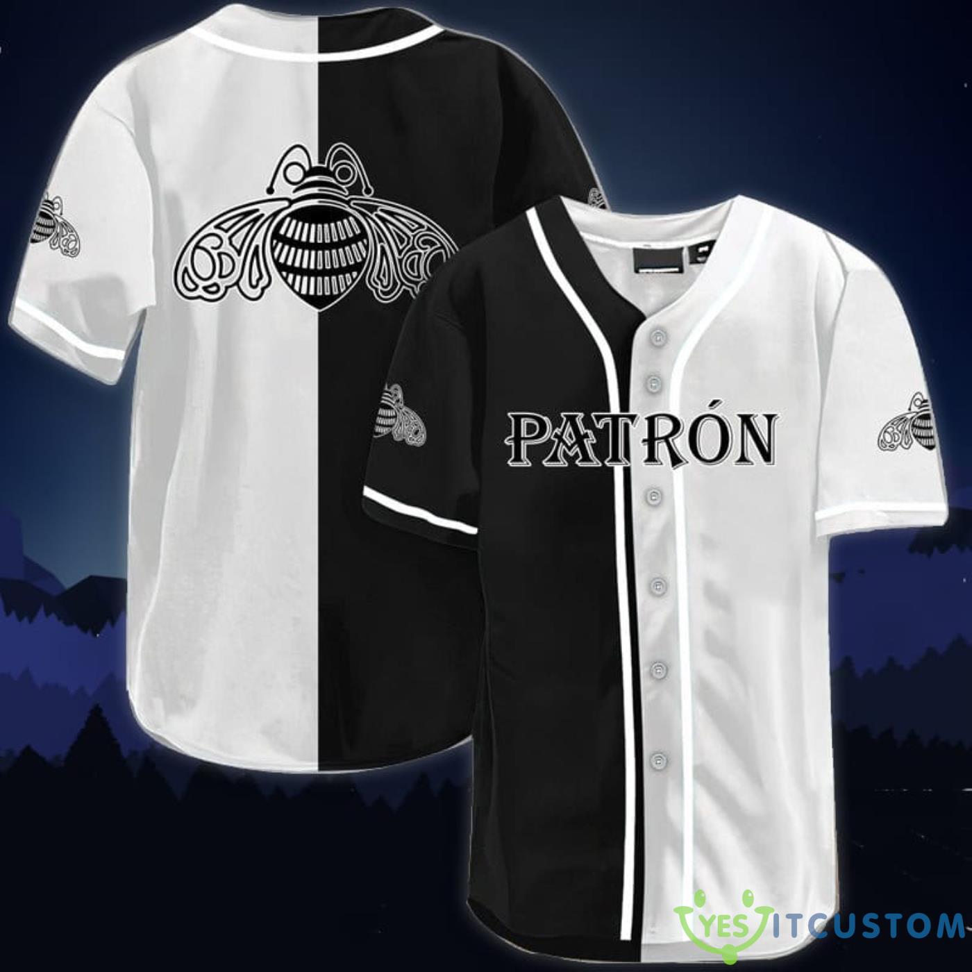 Black And White Split Patron Tequila Baseball Jersey Shirt 3 Black And White Split Patron Tequila Baseball Jersey Shirt Product Photo 1