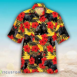 Black Angus Cattle Lovers Hibiscus Flower 3D Hawaiian Shirt Aloha Beach Gift For Men And Women - Black Angus Cattle Lovers Hibiscus Flower Hawaiian Shirt, Tropical Black Angus Cow Hawaiian Shirts for Men Women, Flower Farm Hawaii Shirt_4