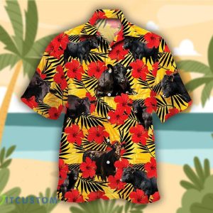 Black Angus Cattle Lovers Hibiscus Flower 3D Hawaiian Shirt Aloha Beach Gift For Men And Women - Black Angus Cattle Lovers Hibiscus Flower Hawaiian Shirt, Tropical Black Angus Cow Hawaiian Shirts for Men Women, Flower Farm Hawaii Shirt_2