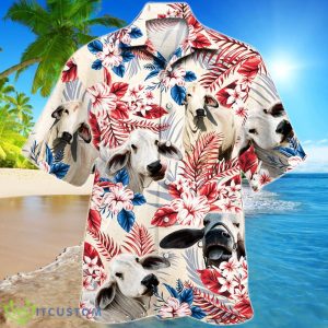 Brahman Cattle Australian Flag And Flowers Hawaiian Shirt For Men And Women Product Photo 2