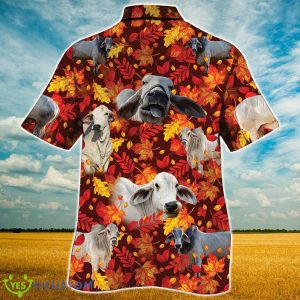 Brahman Cattle Autumn Leaves Hawaiian Shirt Aloha Shirt For Men Women Product Photo 2