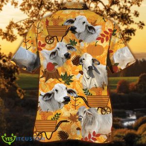 Brahman Cattle Lovers Orange Nature Autumn Hawaiian Shirt For Men And Women Product Photo 2