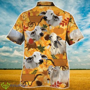 Brahman Cattle Lovers Orange Nature Autumn Hawaiian Shirt For Men Women Product Photo 2