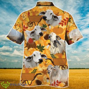 Brahman Cattle Nature Autumn Pumpkin Hawaiian Shirt Aloha Shirt For Men Women Product Photo 2
