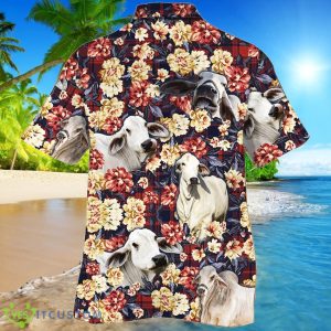 Brahman Cattle Red Plaid Pattern Hawaiian Shirt For Men And Women Product Photo 2