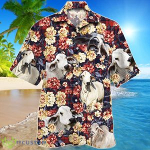 Brahman Cattle Red Plaid Pattern Hawaiian Shirt For Men And Women Product Photo 1