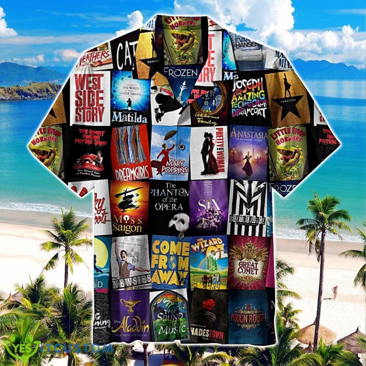 Broadway Musical Theater Unisex Hawaiian Shirt, Vintage Summer Beach Shirt 2 Broadway Musical Theater Unisex Hawaiian Shirt, Vintage Summer Beach Shirt Product Photo 1