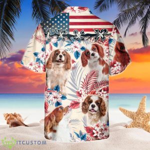 Cavalier King Charles Spaniel Dog United States Flag Hawaiian Shirt Aloha Shirt For Men Women Product Photo 3
