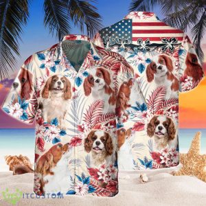 Cavalier King Charles Spaniel Dog United States Flag Hawaiian Shirt Aloha Shirt For Men Women Product Photo 1