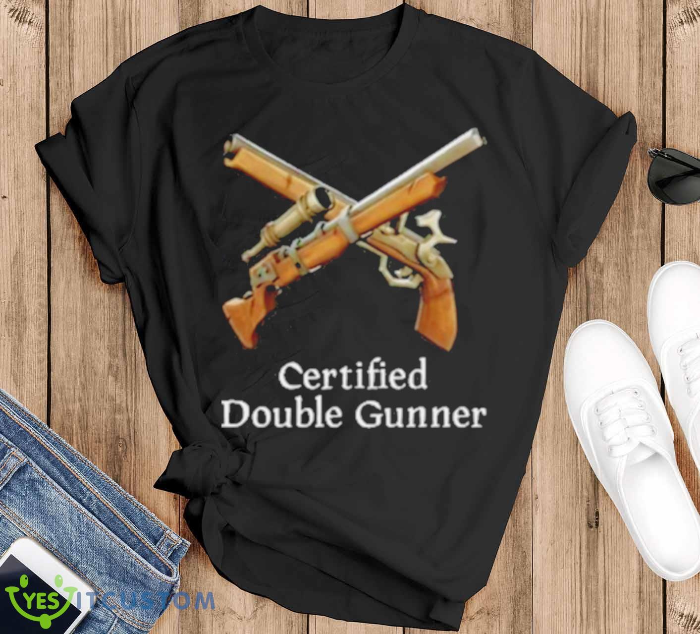 Certified Double Gunner Shirt 12 Certified Double Gunner Shirt - Black T-Shirt