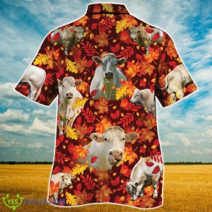Charolais Cattle Autumn Leaves Hawaiian Shirt Aloha Shirt For Men Women Product Photo 2