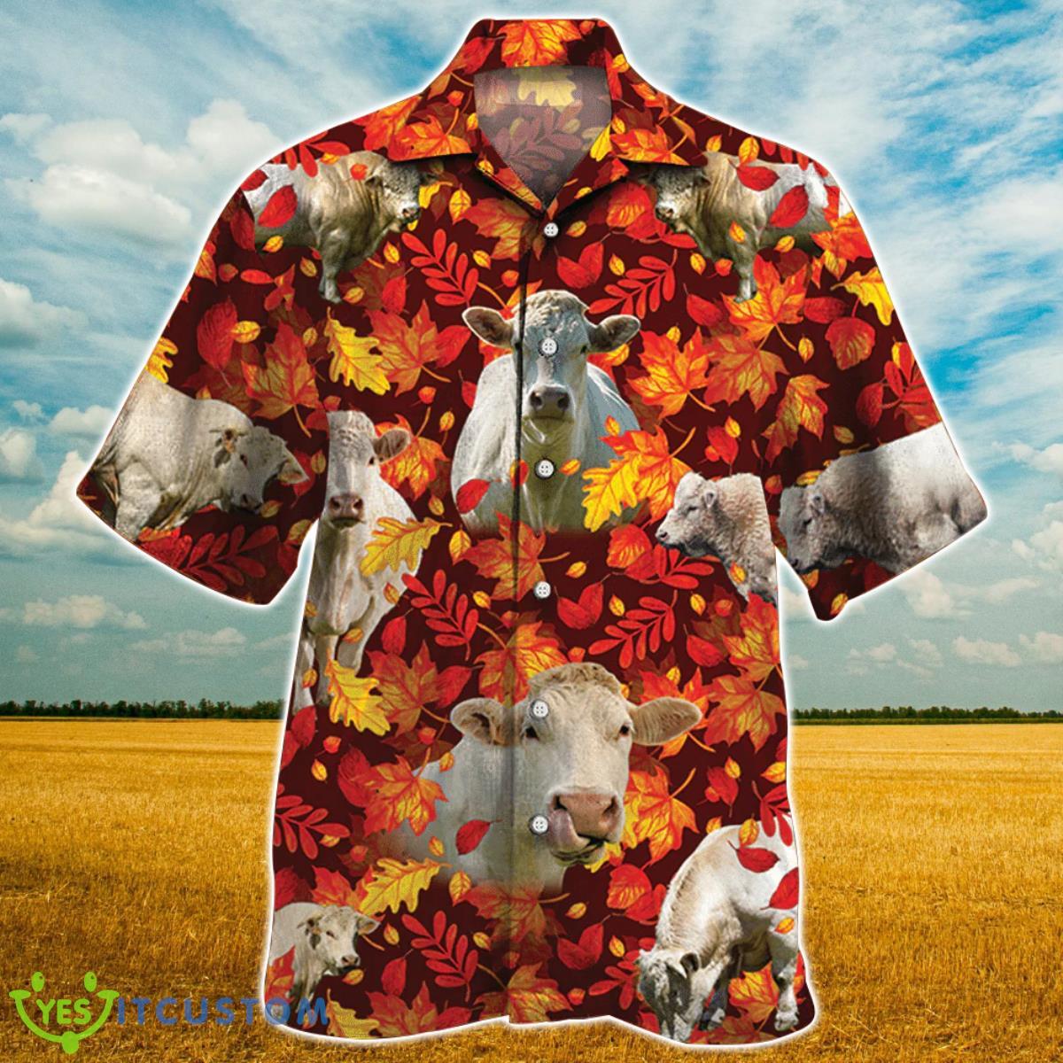 Charolais Cattle Autumn Leaves Hawaiian Shirt Aloha Shirt For Men Women 4 Charolais Cattle Autumn Leaves Hawaiian Shirt Aloha Shirt For Men Women Product Photo 1