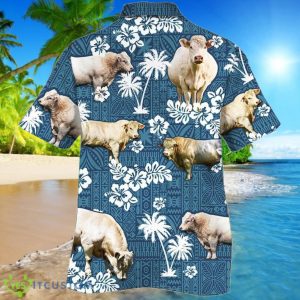 Charolais Cattle Blue Tribal Hawaiian Shirt For Men And Women Product Photo 2