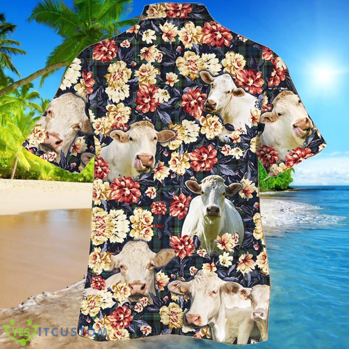 Charolais Cattle Green Plaid Pattern Hawaiian Shirt For Men And Women 5 Charolais Cattle Green Plaid Pattern Hawaiian Shirt For Men And Women Product Photo 2