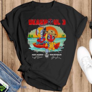 Chibi Deadpool 3 Signatures shirt - Black T-Shirt