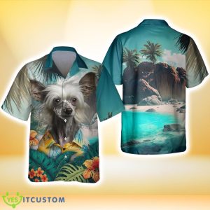 Chinese Crested All Print 3D Hawaiian Shirt For Men Women Product Photo 3