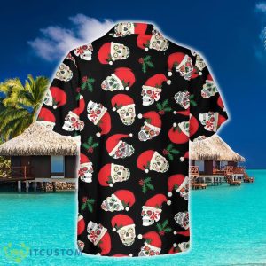 Christmas Sugar Skull Seamless Pattern Hawaiian Shirt Summer Beach Gift For Men And Women - Christmas Sugar Skull Seamless Pattern Hawaiian Shirt, Funny Santa Claus Shirt, Best Gift For Christmas_2