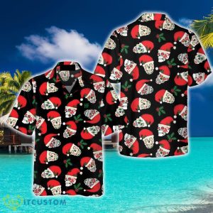 Christmas Sugar Skull Seamless Pattern Hawaiian Shirt Summer Beach Gift For Men And Women - Christmas Sugar Skull Seamless Pattern Hawaiian Shirt, Funny Santa Claus Shirt, Best Gift For Christmas_1