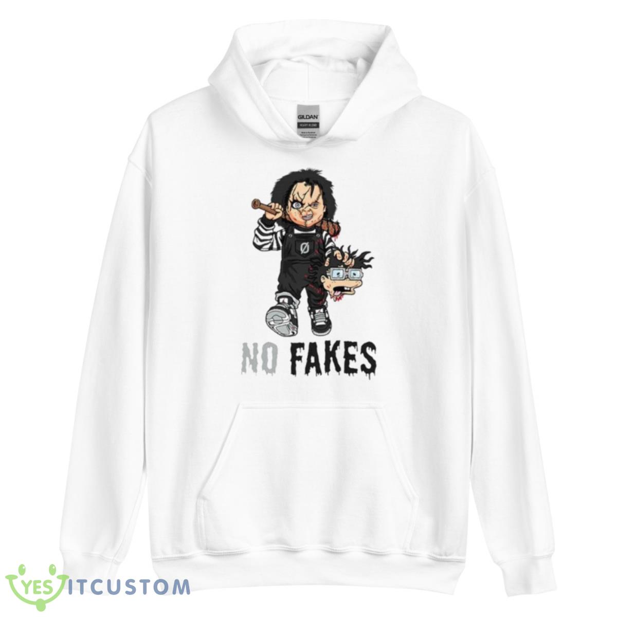 Chucky doll no fake shirt 3 Chucky doll no fake shirt - Unisex Heavy Blend Hooded Sweatshirt