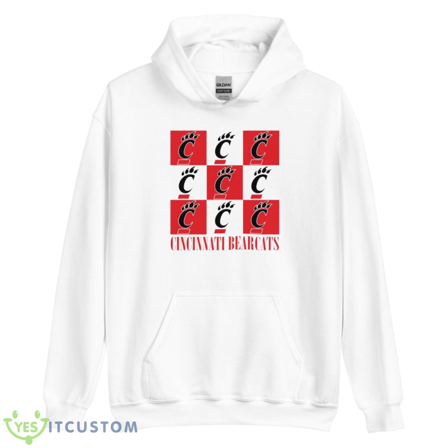 Cincinnati Bearcats Checkerboard Logo Shirt 11 Cincinnati Bearcats Checkerboard Logo Shirt - Unisex Heavy Blend Hooded Sweatshirt