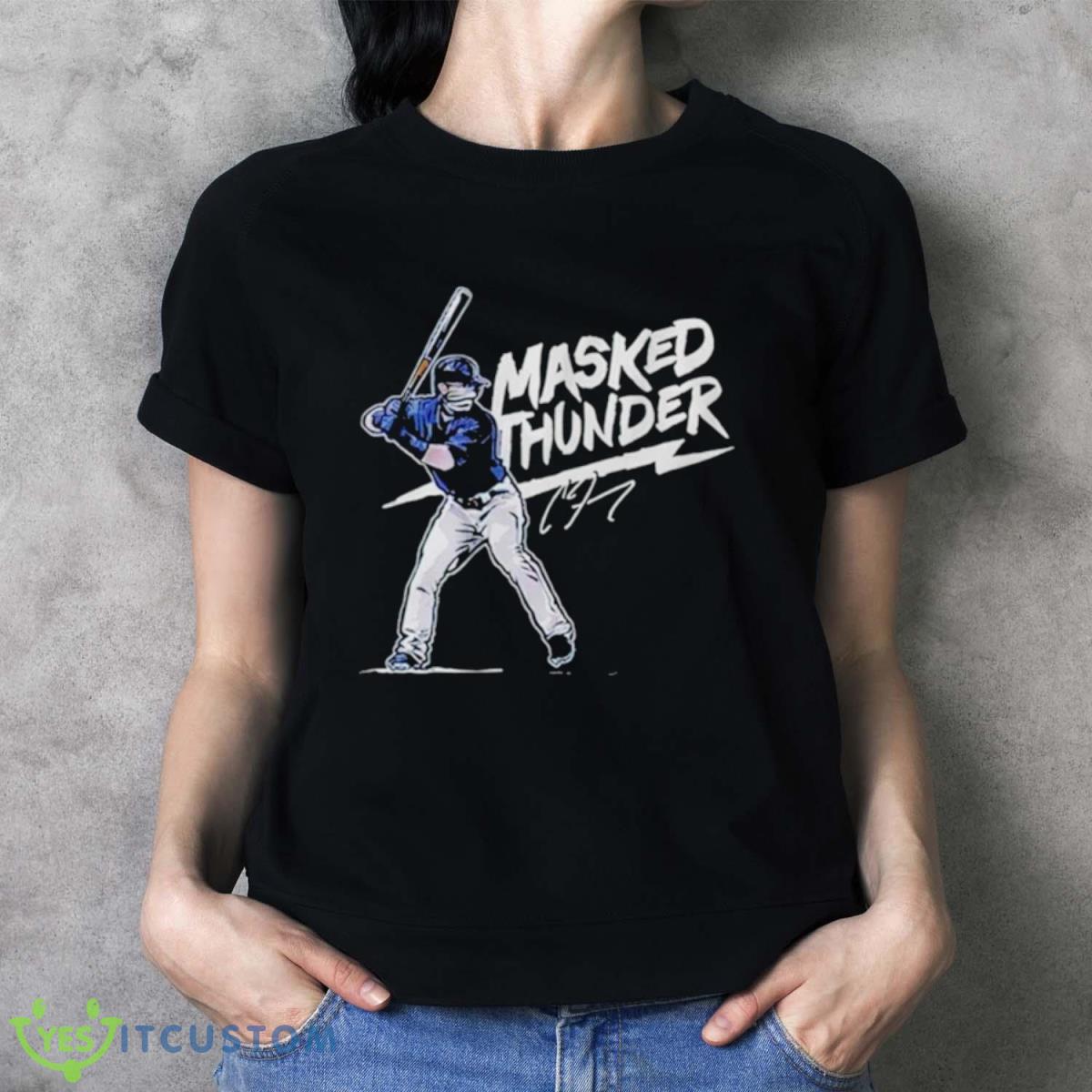 Clint Frazier Masked Thunder Signature Shirt 11 Clint Frazier Masked Thunder Signature Shirt - Ladies T-Shirt