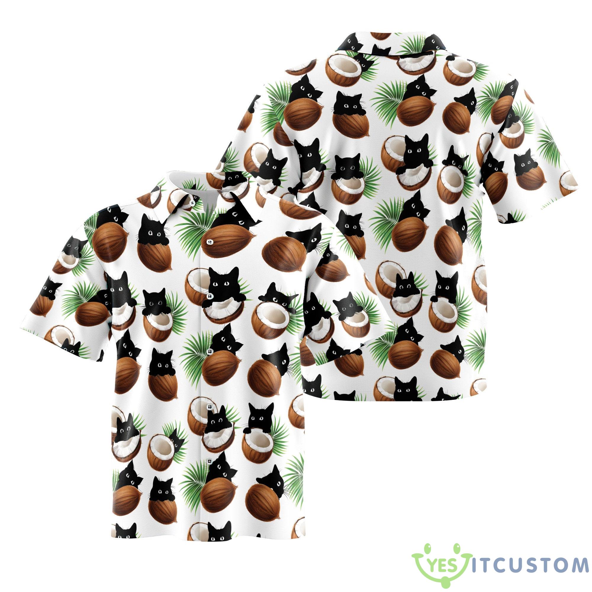Coconut Cat Summer Hawaiian Shirt 3 Coconut Cat Summer Hawaiian Shirt - Coconut Cat Summer Hawaiian Shirt Shorts, Cat Summer Short Sleeve Button Hawaiian Shirt Beach Shorts, Button Down Hawaiian Shirt CHMY21_3