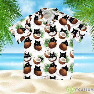 Coconut Cat Summer Hawaiian Shirt - Coconut Cat Summer Hawaiian Shirt Shorts, Cat Summer Short Sleeve Button Hawaiian Shirt Beach Shorts, Button Down Hawaiian Shirt CHMY21_1