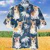 Corgi In Tropical Plants Pattern Blue And White Hawaiian Shirt Aloha Shirt For Men Women Product Photo 1