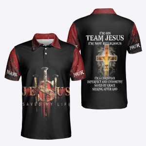 Custom Name I'm On Team Jesus I'm Not Religious Christian Jesus Lion 3D Polo Shirt Gift For Men And Women - 240723-171240