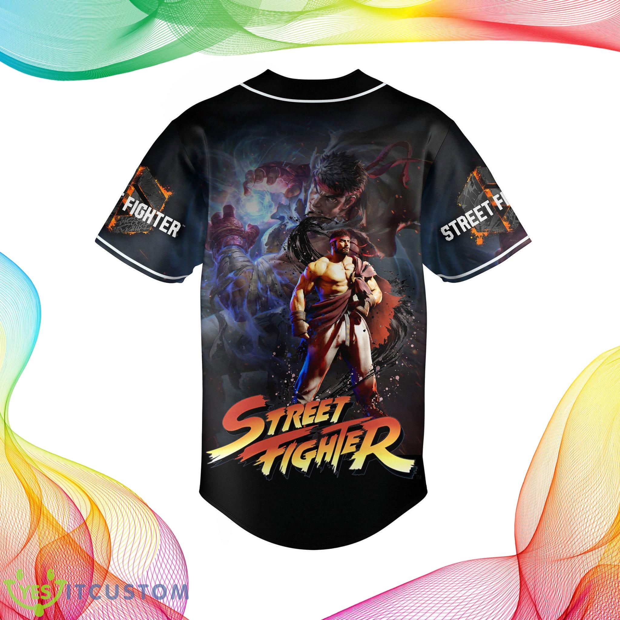 Custom Number And Name Street Fighter Capcom Nitendo Style Jersey Baseball Shirt 5 Custom Number And Name Street Fighter Capcom Nitendo Style Jersey Baseball Shirt - Street Fighter Capcom Nitendo Personalized Baseball Jersey_1
