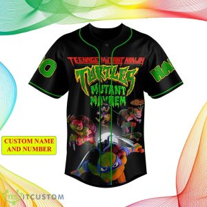 Custom Number And Name Teenage Mutant Ninja Turtles Mutant Mayhem Black Design Baseball Jersey Shirt - Teenage Mutant Ninja Turtles Mutant Mayhem Black Design Personalized Baseball Jersey_2