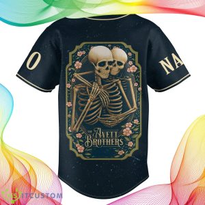 Custom Number And Name The Avett Brothers Skull Flowers Style Jersey Baseball Shirt - The Avett Brothers Skull Flowers Personalized Baseball Jersey_3