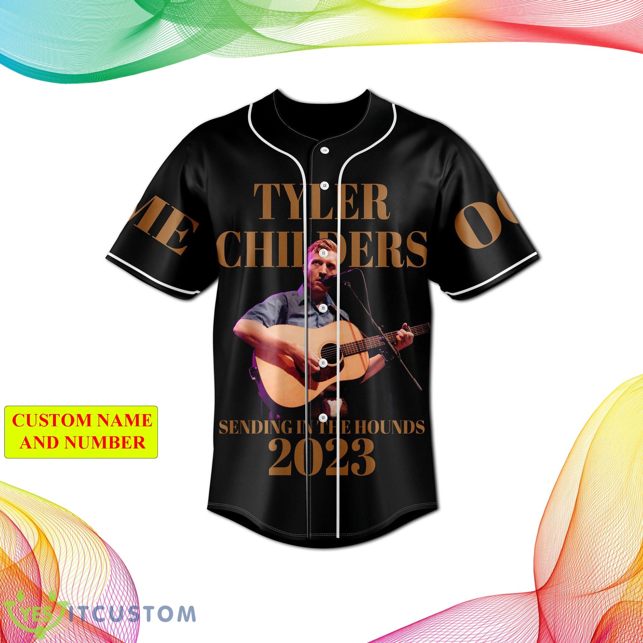 Custom Number And Name Tyler Childers Sending In The Hounds Tour 2023 Jersey Baseball Shirt 5 Custom Number And Name Tyler Childers Sending In The Hounds Tour 2023 Jersey Baseball Shirt - Tyler Childers Sending In The Hounds Tour 2023 Personalized Baseball Jersey_2