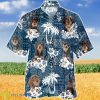 Dachshund In The Tropical Plants Pattern Blue And White Hawaiian Shirt Aloha Shirt For Men Women Product Photo 1