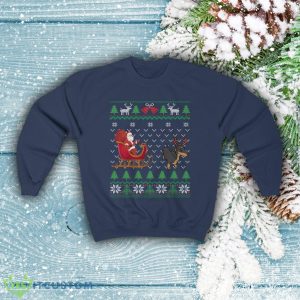Dachshund Pulling Santa's Sleigh Funny Wiener Dog Themed Ugly Christmas Sweatshirt - Dachshund Pulling Santa's Sleigh Funny Wiener Dog Themed Ugly Christmas Sweatshirt French Dachshund Lover Gift Dachshund Owner Shirt_3