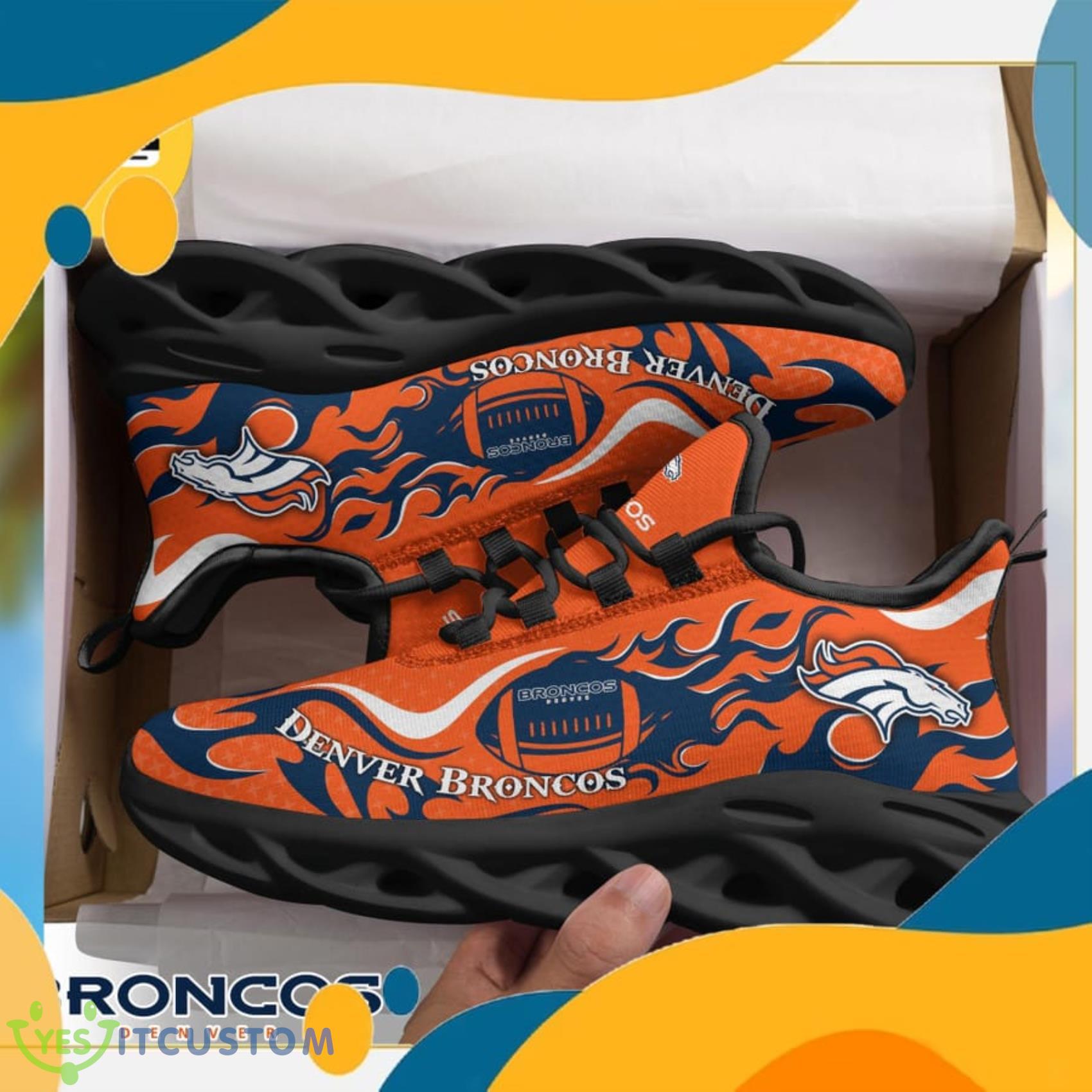 Denver Broncos NFL Fire Ball Full Print AOP Print Max Soul Shoes 2 Denver Broncos NFL Fire Ball Full Print AOP Print Max Soul Shoes Product Photo 2