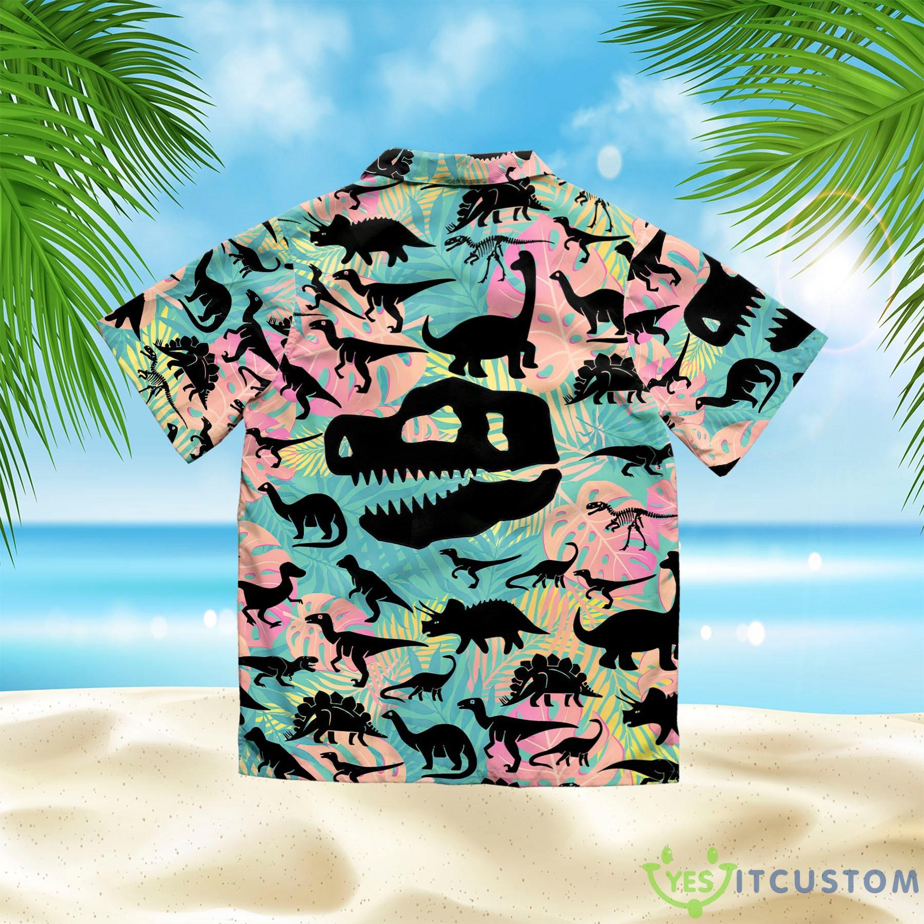 Dino Summer Hawaiian Shirt 7 Dino Summer Hawaiian Shirt - Dino Summer Hawaiian Shirt, Funny Dino Beach Shirt, Love Dino Summer Shirt, Cool Dino Summer Party Shirt, Summer Vacation Shirt Gift CHNN46_2