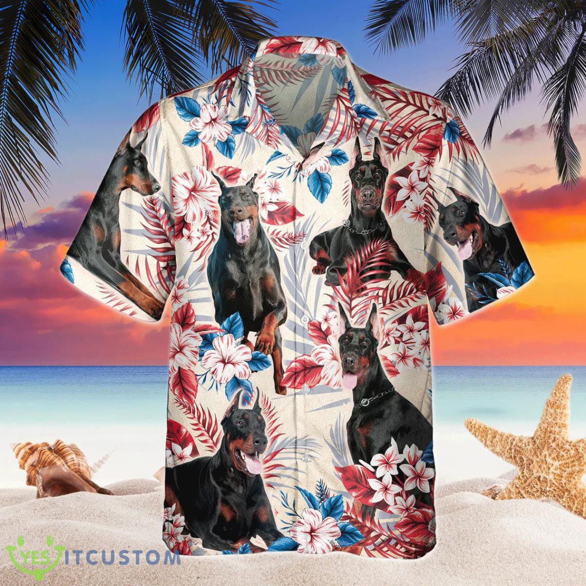 Doberman Pinscher Dog United States Flag With Flowers Hawaiian Shirt For Men Women 7 Doberman Pinscher Dog United States Flag With Flowers Hawaiian Shirt For Men Women Product Photo 2