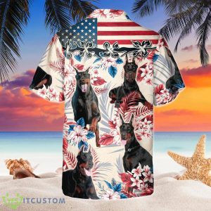 Doberman Pinscher Dog United States Flag With Flowers Hawaiian Shirt For Men Women 5 Doberman Pinscher Dog United States Flag With Flowers Hawaiian Shirt For Men Women Product Photo 3