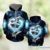 Dolphin Heart All Over Print 3D Hoodie Cute Gift Product Photo 1