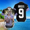 Drew Brees 9 New Orleans Saints Purple Hawaiian Shirt For Men Women Product Photo 1