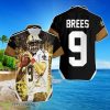 Drew Brees New Orleans Saints Black & Yellow Hawaiian Shirt For Men Women Product Photo 1