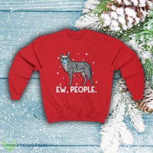 Ew People Wolf Santa Wearing Face Mask, Wolf Christmas Sweatshirt 6 Ew People Wolf Santa Wearing Face Mask, Wolf Christmas Sweatshirt - Ew People Wolf Santa Wearing Face Mask, Wolf Christmas Sweatshirt, Wildlife Lover Gift, Funny Wolf Shirt Unisex Sweatshirt_2