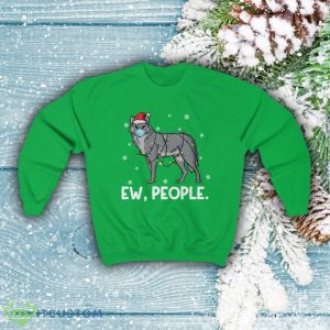 Ew People Wolf Santa Wearing Face Mask, Wolf Christmas Sweatshirt 8 Ew People Wolf Santa Wearing Face Mask, Wolf Christmas Sweatshirt - Ew People Wolf Santa Wearing Face Mask, Wolf Christmas Sweatshirt, Wildlife Lover Gift, Funny Wolf Shirt Unisex Sweatshirt_4