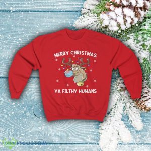 Face Mask Rudolph Sweatshirt Men And Women Gift Christmas - Face Mask Rudolph Sweatshirt xmas 2020 Merry Christmas Ya Filthy Humans Shirt Funny Social Distancing Christmas Eve Pajama Gift Him Her_2