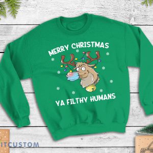 Face Mask Rudolph Sweatshirt Men And Women Gift Christmas - Face Mask Rudolph Sweatshirt xmas 2020 Merry Christmas Ya Filthy Humans Shirt Funny Social Distancing Christmas Eve Pajama Gift Him Her_1