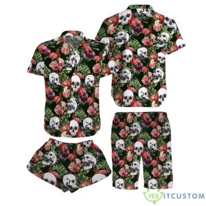 Flamingo Skull Summer Hawaiian Shirt - Flamingo Skull Summer Hawaiian Shirt Shorts, Flamingo Skull Summer Short Sleeve Button Hawaiian Shirt, Skull Hawaiian Shirt Gift ChNG2602-5_3
