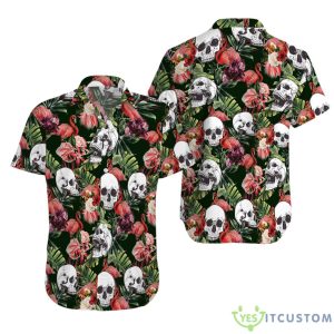 Flamingo Skull Summer Hawaiian Shirt - Flamingo Skull Summer Hawaiian Shirt Shorts, Flamingo Skull Summer Short Sleeve Button Hawaiian Shirt, Skull Hawaiian Shirt Gift ChNG2602-5_1